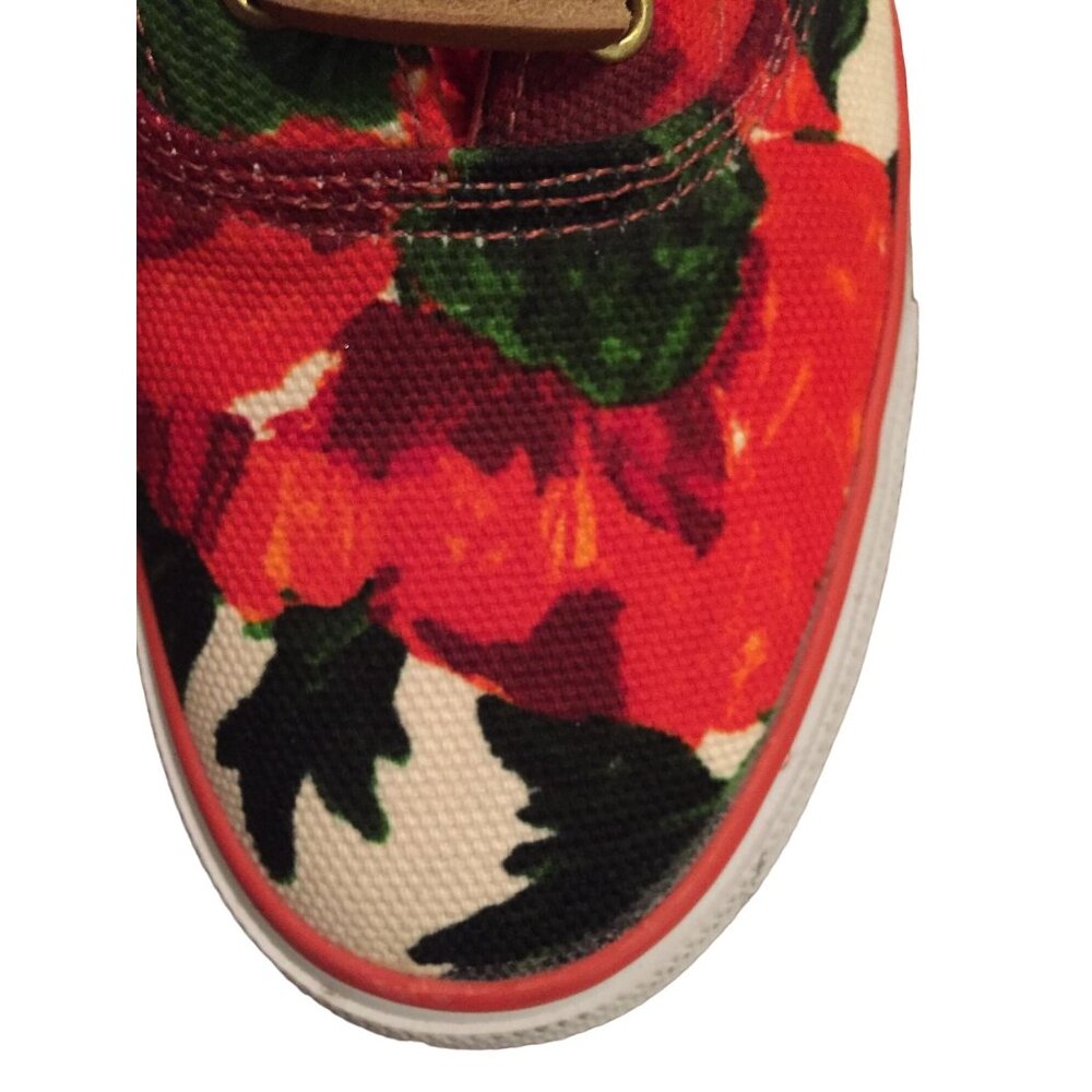 Milly for Sperry Top-Sider Sneakers Womens 9M Used Red Floral - Picture 11 of 16